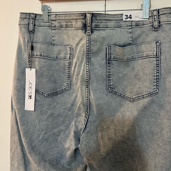 NWT Joe’s Jeans Women 34 French Terry Denim Jogger Light Wash Casual Tapered - Picture 9 of 13
